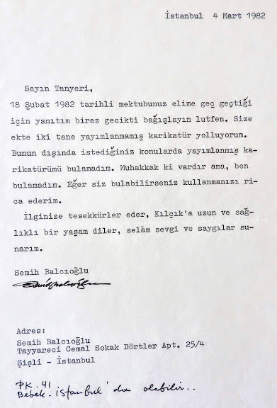 Usta Karikatürcümüz Semih Balcıoğlu’nu özlemle anarken